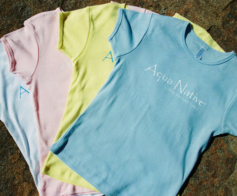 Girls Crew Tee - Yellow,White,Blue,Pink
